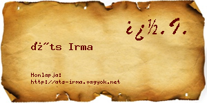 Áts Irma névjegykártya